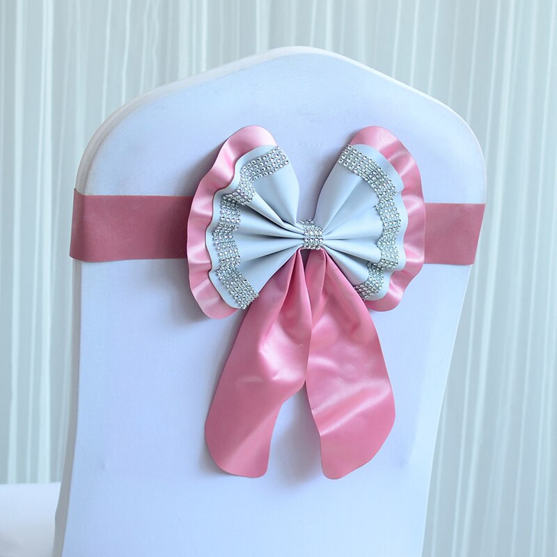 20PC Viešbutis Restoranas Vestuvės Banketas Elastiniai Laisvi Kaklaraiščiai Kėdės Atgal Gėlė Lankas Kėdės Dekoratyvinės juostelės Mariage kėdžių varčios