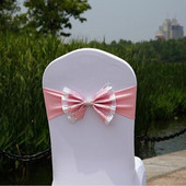 10 kom/lot već leptir mašna sa šljokicama za stolicu s elastičnom spandex trakom za svatove, rođendanske dekoracije