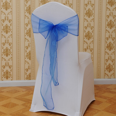 25Pcs/Set Organza visokokvalitetne trake za stolice Vjenčane stolice Navlake za čvorove Dekoracija Mašna Traka Vezice za remen za vjenčanja Praty Banket