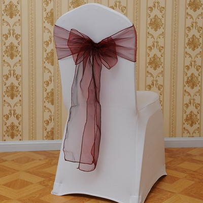 25Pcs/Set Organza visokokvalitetne trake za stolice Vjenčane stolice Navlake za čvorove Dekoracija Mašna Traka Vezice za remen za vjenčanja Praty Banket