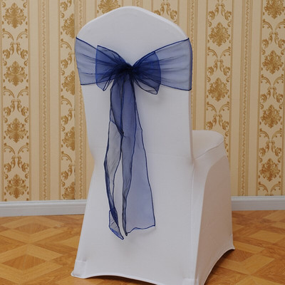25Pcs/Set Organza visokokvalitetne trake za stolice Vjenčane stolice Navlake za čvorove Dekoracija Mašna Traka Vezice za remen za vjenčanja Praty Banket
