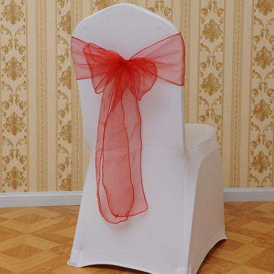 25Pcs/Set Organza visokokvalitetne trake za stolice Vjenčane stolice Navlake za čvorove Dekoracija Mašna Traka Vezice za remen za vjenčanja Praty Banket