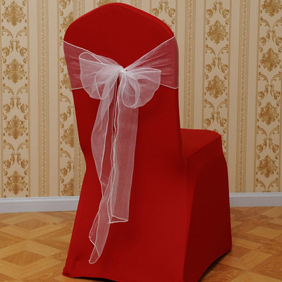 25Pcs/Set Organza visokokvalitetne trake za stolice Vjenčane stolice Navlake za čvorove Dekoracija Mašna Traka Vezice za remen za vjenčanja Praty Banket