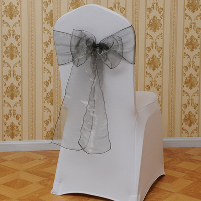 25Pcs/Set Organza visokokvalitetne trake za stolice Vjenčane stolice Navlake za čvorove Dekoracija Mašna Traka Vezice za remen za vjenčanja Praty Banket