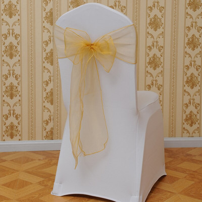 25Pcs/Set Organza visokokvalitetne trake za stolice Vjenčane stolice Navlake za čvorove Dekoracija Mašna Traka Vezice za remen za vjenčanja Praty Banket