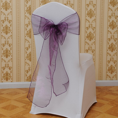 25Pcs/Set Organza visokokvalitetne trake za stolice Vjenčane stolice Navlake za čvorove Dekoracija Mašna Traka Vezice za remen za vjenčanja Praty Banket
