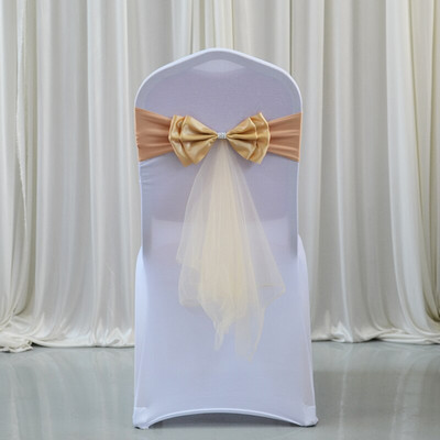 10 db/csomag Esküvői szék szárnyak Pillangó rugalmas csokornyakkendő kész szalag spandex szalag esküvői szék dekoráció nagykereskedés