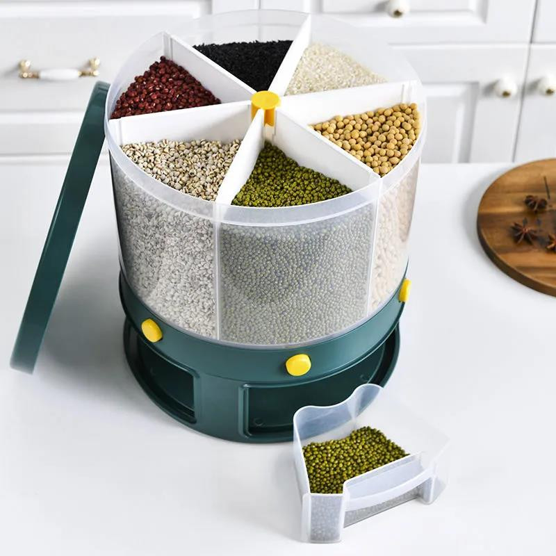 10L odvojena kanta za rižu, dozator za žitarice, kutija za pohranu žitarica za suhu hranu otporna na vlagu, automatski kuhinjski organizator spremnika za hranu