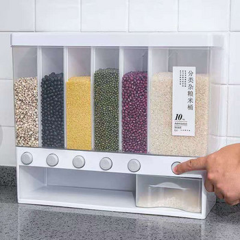 Запечатана кутия за съхранение на ориз Контейнер за зърнени зърна Дозатор за суха храна Буркан за съхранение на зърна Кухненски органайзер за съхранение Дозатор за ориз