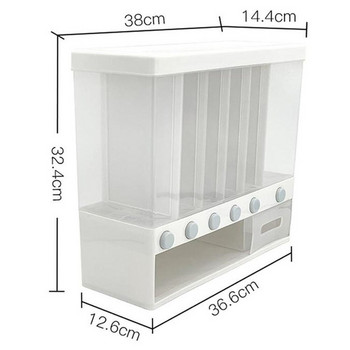 Запечатана кутия за съхранение на ориз Контейнер за зърнени зърна Дозатор за суха храна Буркан за съхранение на зърна Кухненски органайзер за съхранение Дозатор за ориз