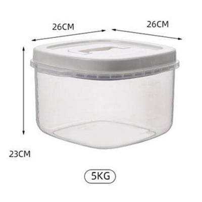 Skaidrus ryžių kibiras, atsparus vabzdžiams, atsparus drėgmei, sandarus miltų laikymo indas Virtuvės grūdų naminių šunų maisto laikymo dėžutė