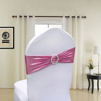 Διακόσμηση γαμήλιων εκδηλώσεων 20 τεμαχίων Μεταλλική χρυσή ασημένια ελαστική καρέκλα λουράκι με στρογγυλή πόρπη Μπομπονιέρα για δεξιώσεις ξενοδοχείου