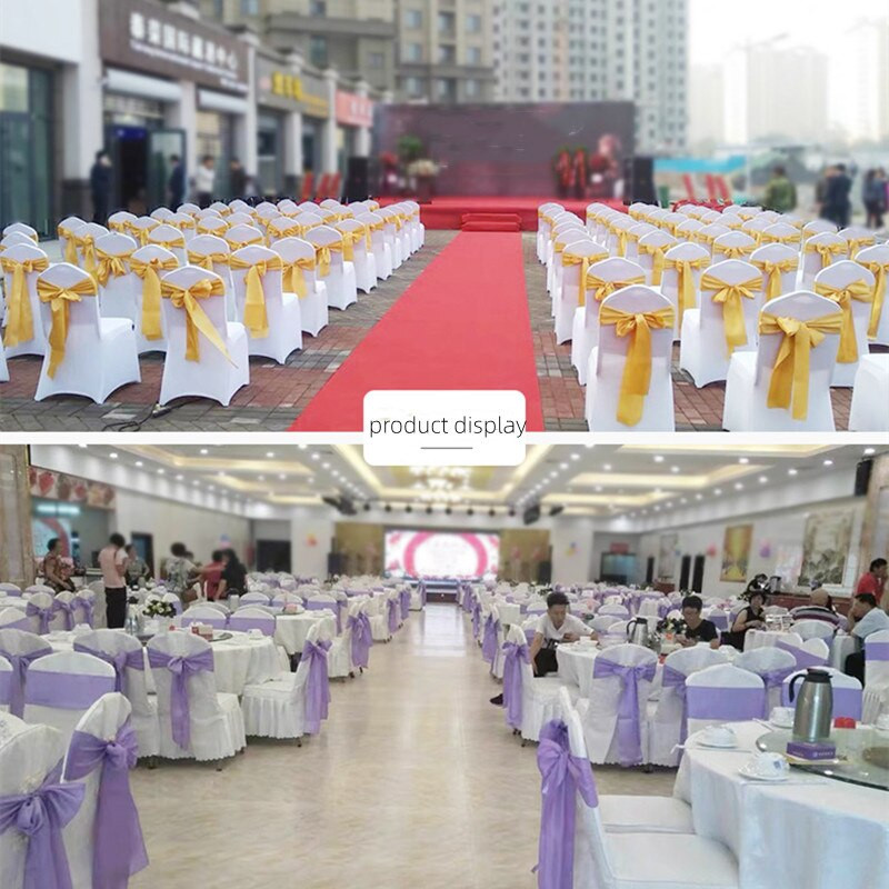 10 buc. Cerceve decorative din satin pentru scaune 17 cm * 275 cm Cercete pentru scaune DIY Arce pentru petrecere de nunta, eveniment, decorare scaun de Craciun