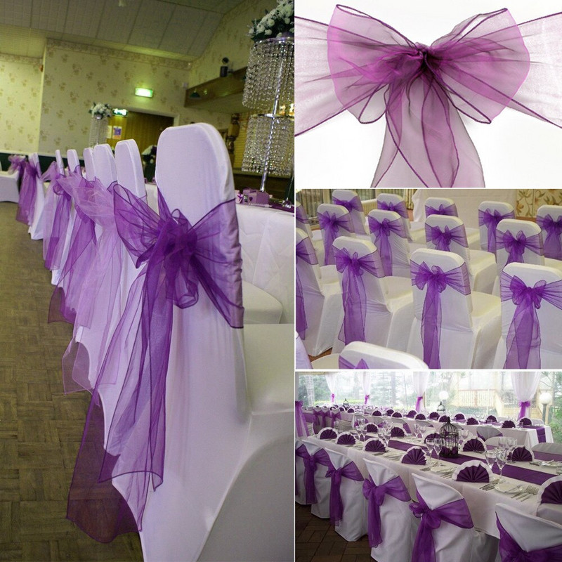 30 kom 7.0'' x 108'' Vjenčanje Organza Organza Navlake za stolice Pojasnice Pojasnica Pojasnica Ukrasi za svadbene bankete DIY Dekoracija doma
