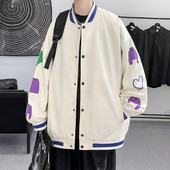 Tanak muški sako s gumbima u bejzbol stilu