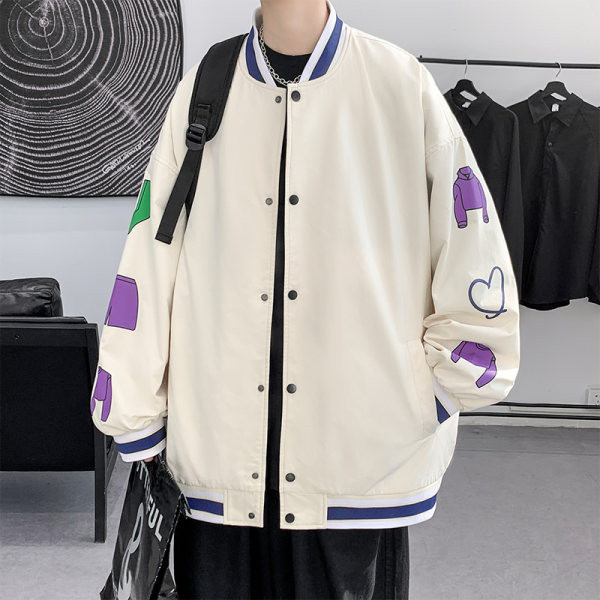 Tanak muški sako s gumbima u bejzbol stilu