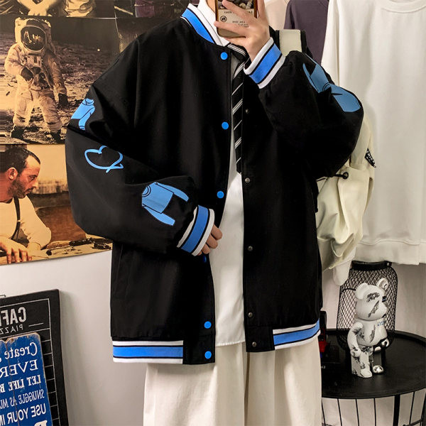 Tanak muški sako s gumbima u bejzbol stilu