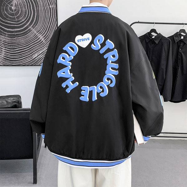 Tanak muški sako s gumbima u bejzbol stilu