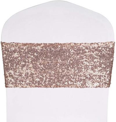 10/50 komada Pojas za stolicu sa šljokicama Pojas Navlaka za vezivanje Vjenčanje Podvezica Ukras Čvor Vrpca Banket Party Rođendan Dekoracija kuće Kuhinja