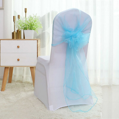 25 komada 65 x 275 cm prozirna organza stolica za vjenčanje Mašne Pojasnice Napa za stolac Čvor Vrpce Vezice Dekoracija događaja za hotelsku zabavu