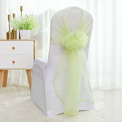 25 komada 65 x 275 cm prozirna organza stolica za vjenčanje Mašne Pojasnice Napa za stolac Čvor Vrpce Vezice Dekoracija događaja za hotelsku zabavu