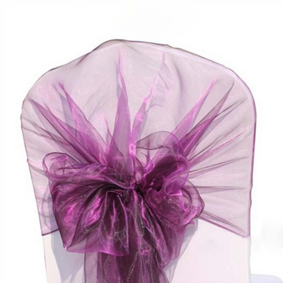 25 komada 65 x 275 cm prozirna organza stolica za vjenčanje Mašne Pojasnice Napa za stolac Čvor Vrpce Vezice Dekoracija događaja za hotelsku zabavu