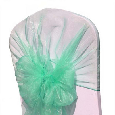 25 komada 65 x 275 cm prozirna organza stolica za vjenčanje Mašne Pojasnice Napa za stolac Čvor Vrpce Vezice Dekoracija događaja za hotelsku zabavu