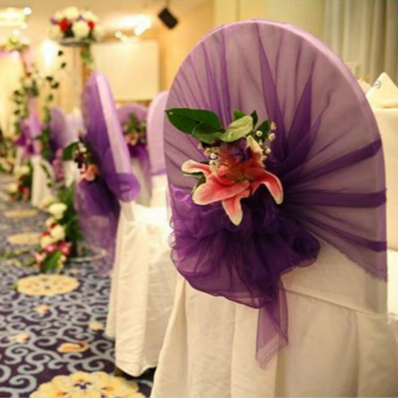 25 komada 65 x 275 cm prozirna organza stolica za vjenčanje Mašne Pojasnice Napa za stolac Čvor Vrpce Vezice Dekoracija događaja za hotelsku zabavu