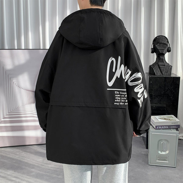 Muška jesenska jakna s printom i kapuljačom