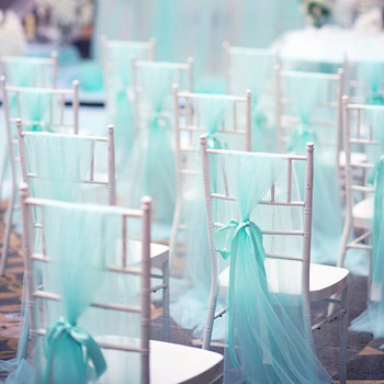 10 ΤΕΜ. Καρέκλα Ντεκό Γάμου Κόμπος Διακόσμηση πάρτι πλάτης Φύλλα Καλύμματα συμποσίου Ιμάντες Streamer Lock μονόχρωμο Edge Organza Φιόγκος