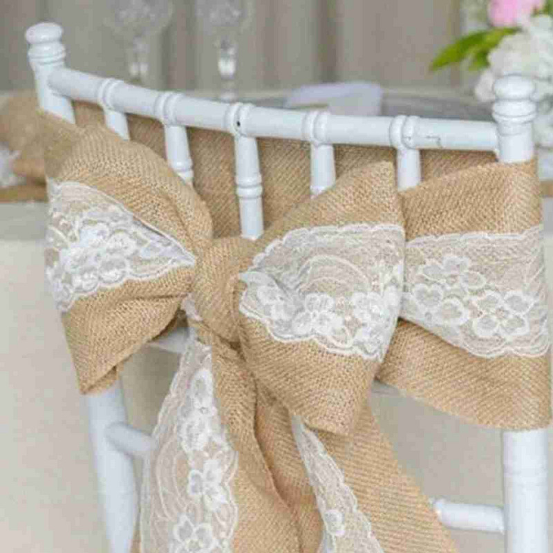 Svadobná stolička, chrbát, priadza, čipka, mašľa, juta, stôl, párty, pláž, svadba, Vianoce, vintage, ručne vyrobený nábytok, DIY, estetická dekorácia
