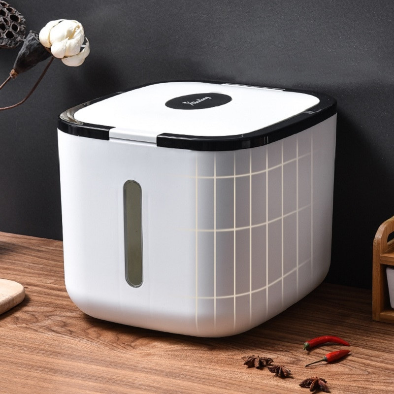 WBBOOMING Kutija za pohranu riže od 12 kg Spremnik za pohranu hrane za pse za kućne ljubimce Plastična zapečaćena kanta za rižu Otporan na vlagu, protiv oksidacije plijesni