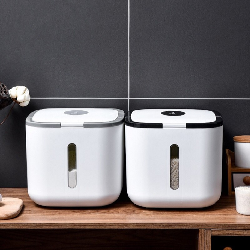 WBBOOMING Kutija za pohranu riže od 12 kg Spremnik za pohranu hrane za pse za kućne ljubimce Plastična zapečaćena kanta za rižu Otporan na vlagu, protiv oksidacije plijesni