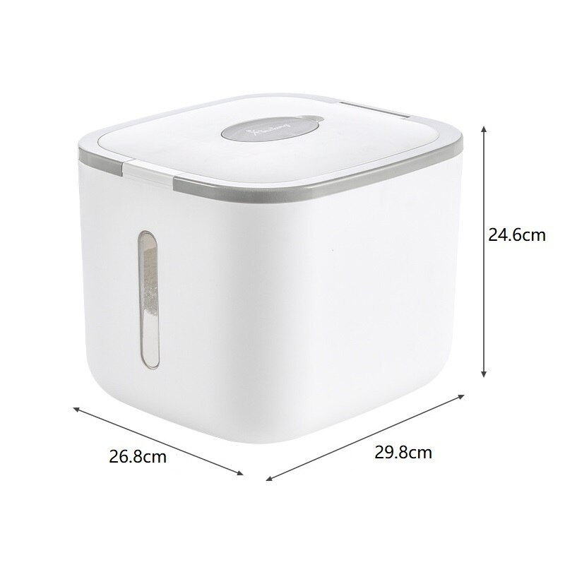 WBBOOMING Kutija za pohranu riže od 12 kg Spremnik za pohranu hrane za pse za kućne ljubimce Plastična zapečaćena kanta za rižu Otporan na vlagu, protiv oksidacije plijesni