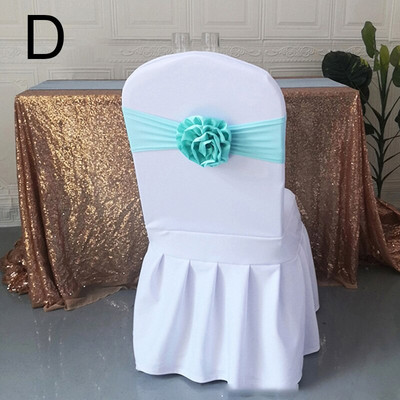 Elastična poliesterska traka za stolicu s čvorom rastezljiva traka za stolicu s velikim cvijetom za banket hotel vjenčanje rođendan rođendan dekoracija