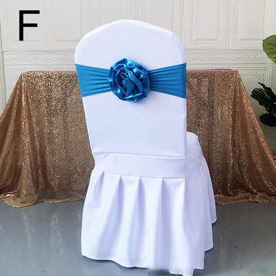 Elastična poliesterska traka za stolicu s čvorom rastezljiva traka za stolicu s velikim cvijetom za banket hotel vjenčanje rođendan rođendan dekoracija