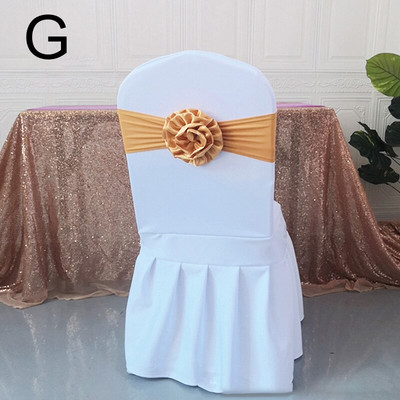 Elastična poliesterska traka za stolicu s čvorom rastezljiva traka za stolicu s velikim cvijetom za banket hotel vjenčanje rođendan rođendan dekoracija