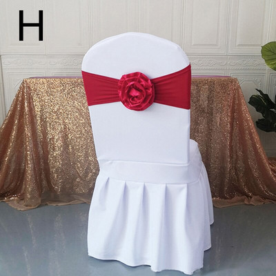 Elastična poliesterska traka za stolicu s čvorom rastezljiva traka za stolicu s velikim cvijetom za banket hotel vjenčanje rođendan rođendan dekoracija