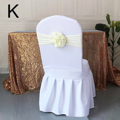 Elastična poliesterska traka za stolicu s čvorom rastezljiva traka za stolicu s velikim cvijetom za banket hotel vjenčanje rođendan rođendan dekoracija