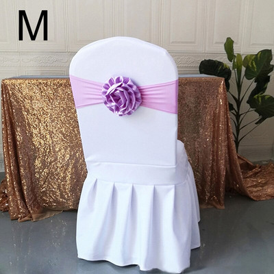 Elastična poliesterska traka za stolicu s čvorom rastezljiva traka za stolicu s velikim cvijetom za banket hotel vjenčanje rođendan rođendan dekoracija