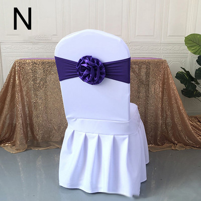 Elastična poliesterska traka za stolicu s čvorom rastezljiva traka za stolicu s velikim cvijetom za banket hotel vjenčanje rođendan rođendan dekoracija
