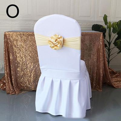 Elastična poliesterska traka za stolicu s čvorom rastezljiva traka za stolicu s velikim cvijetom za banket hotel vjenčanje rođendan rođendan dekoracija