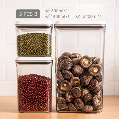 XiaoGui 800ML/1300ML/1400ML/2400ML/3200ML Kutije za pohranu Plastične kuhinjske kutije za organizatore Posude za hranu Kuhinja