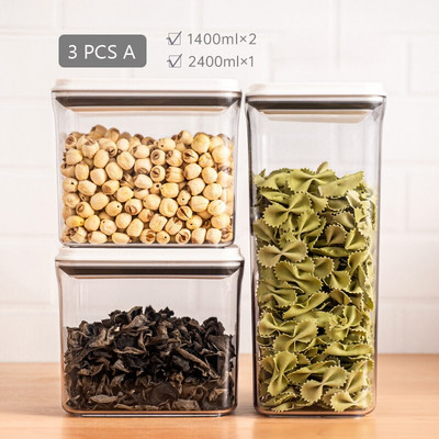 XiaoGui 800ML/1300ML/1400ML/2400ML/3200ML Kutije za pohranu Plastične kuhinjske kutije za organizatore Posude za hranu Kuhinja