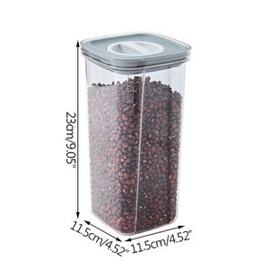 Háztartási átlátszó zárt tégely forgatható tárolódoboz Élelmiszertároló tartály Teljes kiőrlésű, nedvességálló konyhai rendszerező