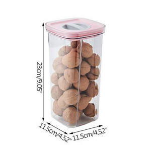 Háztartási átlátszó zárt tégely forgatható tárolódoboz Élelmiszertároló tartály Teljes kiőrlésű, nedvességálló konyhai rendszerező