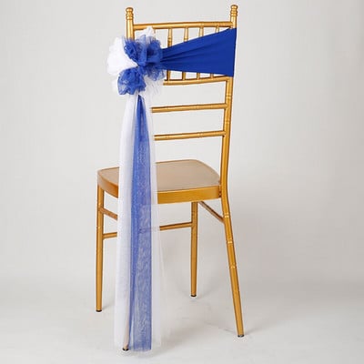 Elastická stuha na krídla stoličky s mašľou, elastická stuha na stoličky, zadné viazacie pásky na párty, obrad, bankety, hotelové potreby, organza, svadobná dekorácia stoličky