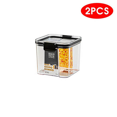 2/4 KOM PET plastične posude za hranu Prozirne kutije za pohranu suhe hrane koje se mogu slagati Kuhinjski zatvoreni spremnici za špagete