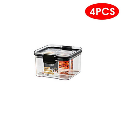 2/4 KOM PET plastične posude za hranu Prozirne kutije za pohranu suhe hrane koje se mogu slagati Kuhinjski zatvoreni spremnici za špagete