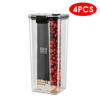 2/4 KOM PET plastične posude za hranu Prozirne kutije za pohranu suhe hrane koje se mogu slagati Kuhinjski zatvoreni spremnici za špagete